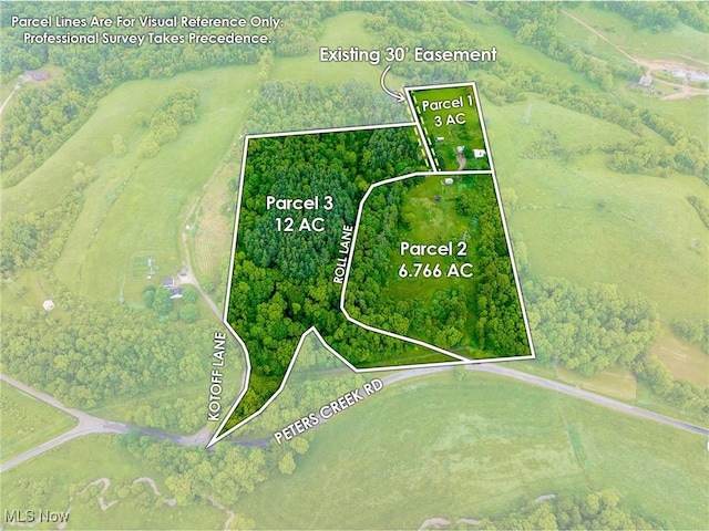 2461 Peters Creek Rd, Cambridge, OH 43725 - map / location with property boundaries highlighted