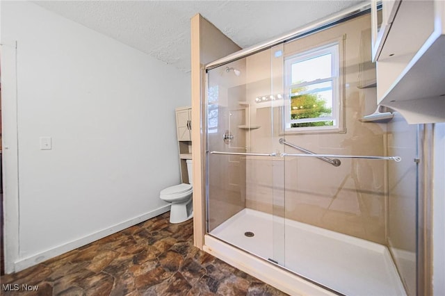 2461 Peters Creek Rd, Cambridge, OH 43725 - bathroom with a textured ceiling and a shower stall