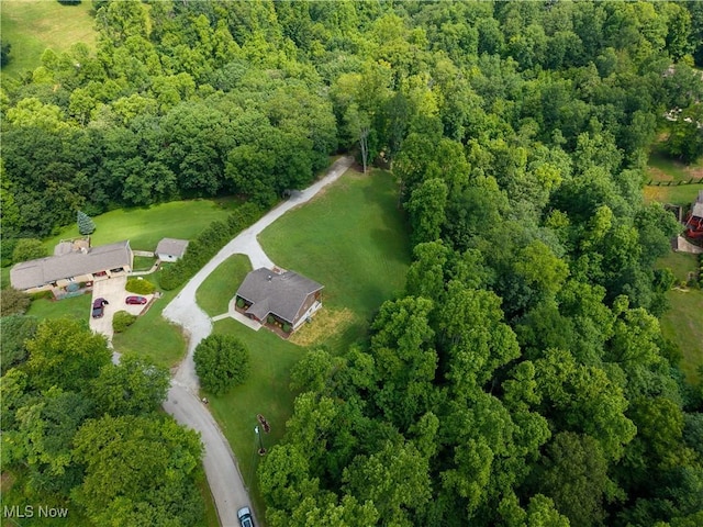 114 Buckner Bend Rd, Walker, WV 26180 - aerial view of property and surrounding area with a heavily wooded area