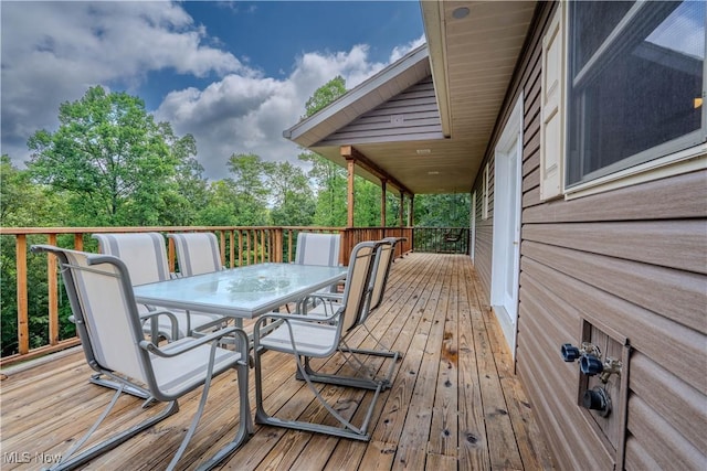 114 Buckner Bend Rd, Walker, WV 26180 - wooden deck featuring outdoor dining area
