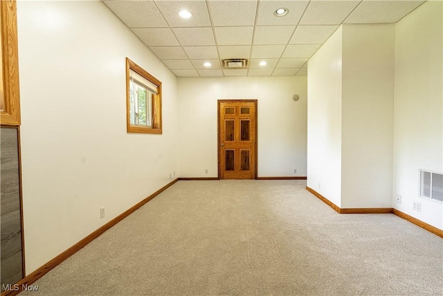 114 Buckner Bend Rd, Walker, WV 26180 - spare room featuring carpet floors, recessed lighting, and a drop ceiling
