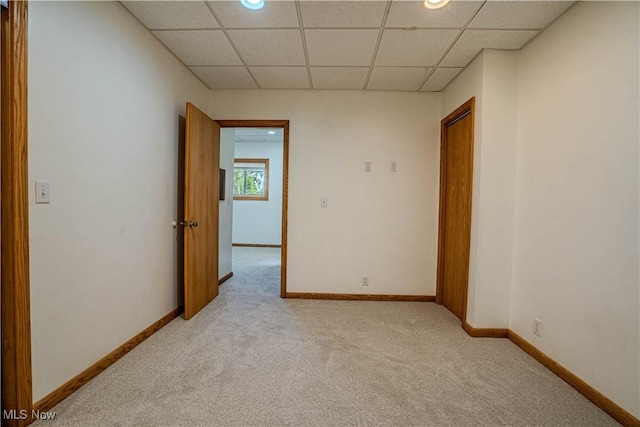 114 Buckner Bend Rd, Walker, WV 26180 - unfurnished room featuring light colored carpet, a paneled ceiling, and recessed lighting