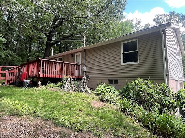 9420 Cedar Ct W, Nashport, OH 43830 - rear view of property with a deck and a yard