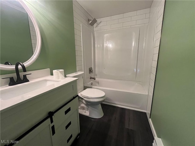 9420 Cedar Ct W, Nashport, OH 43830 - bathroom featuring vanity, washtub / shower combination, and wood finished floors