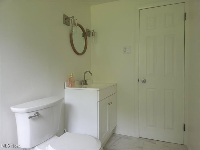 4581 Smith Stewart Rd, Vienna, OH 44473 - half bathroom featuring marble finish floors and vanity