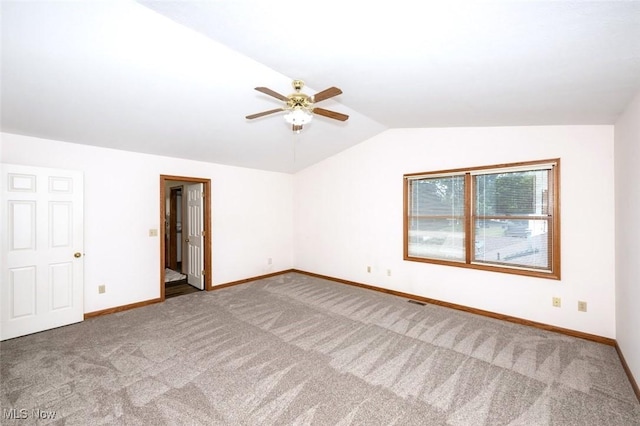 452 Herbert Rd, Akron, OH 44312 - unfurnished bedroom with carpet flooring, lofted ceiling, and ceiling fan