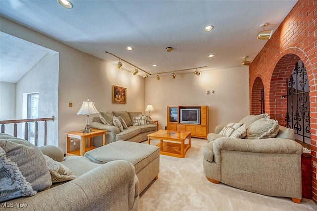 68 Caravel Pl, Wintersville, OH 43953 - living area featuring light colored carpet and recessed lighting