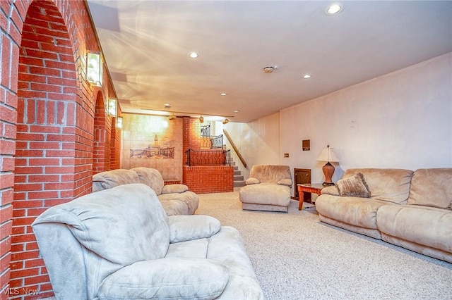 68 Caravel Pl, Wintersville, OH 43953 - living area featuring stairs and recessed lighting