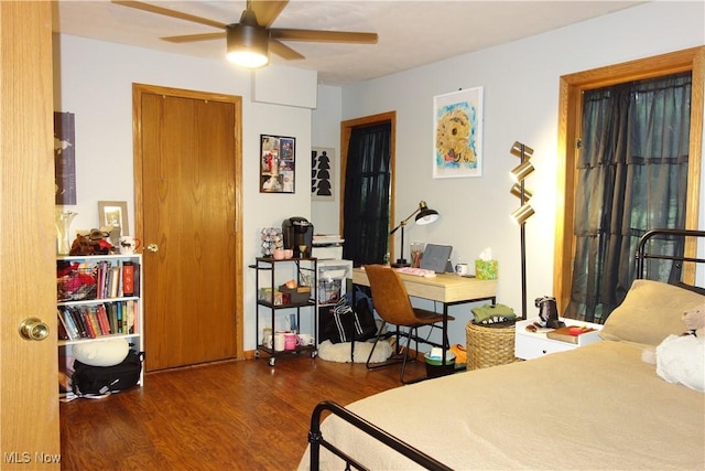 3545 Malley Ave, Coventry Township, OH 44319 - bedroom with wood finished floors and a desk