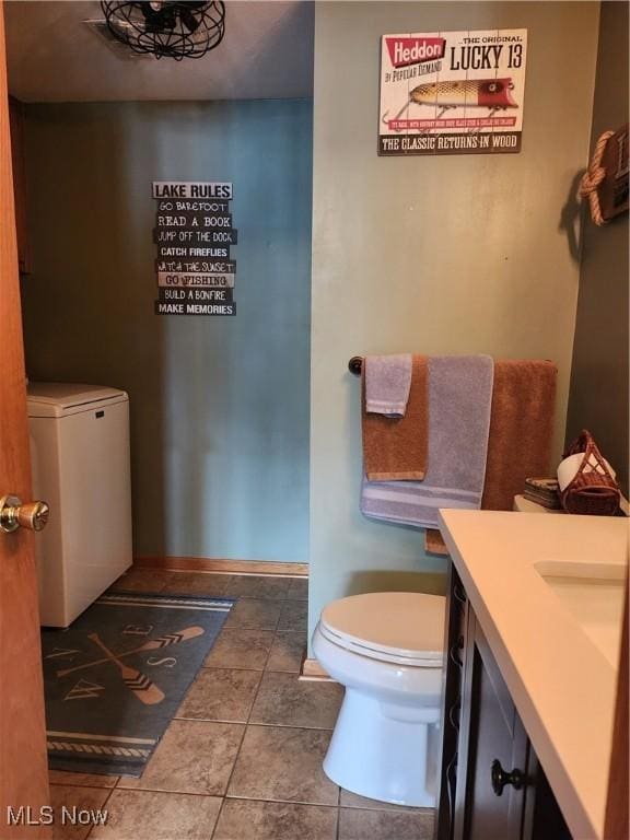 3545 Malley Ave, Coventry Township, OH 44319 - half bathroom featuring vanity and tile patterned flooring