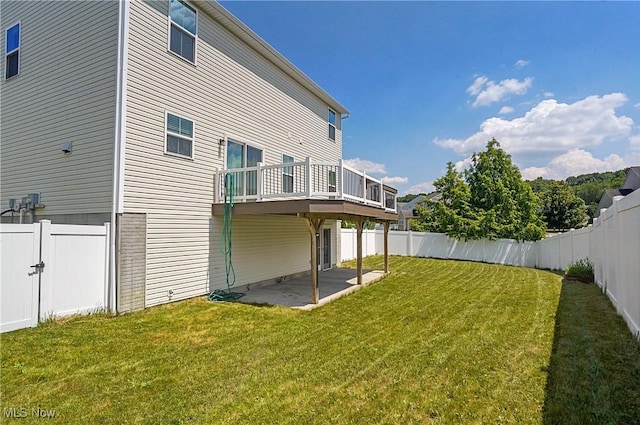 120 Glenridge Cir, Tallmadge, OH 44278 - fenced backyard with a patio and a wooden deck