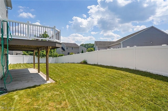 120 Glenridge Cir, Tallmadge, OH 44278 - fenced backyard featuring a patio area and a wooden deck