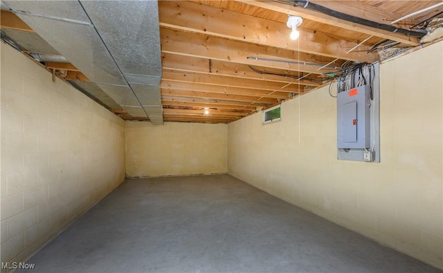 6104 Shipslanding Ave NW, Canton, OH 44718 - unfinished basement with electric panel and concrete block wall