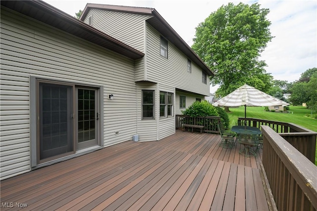 6104 Shipslanding Ave NW, Canton, OH 44718 - deck with outdoor dining space and a lawn