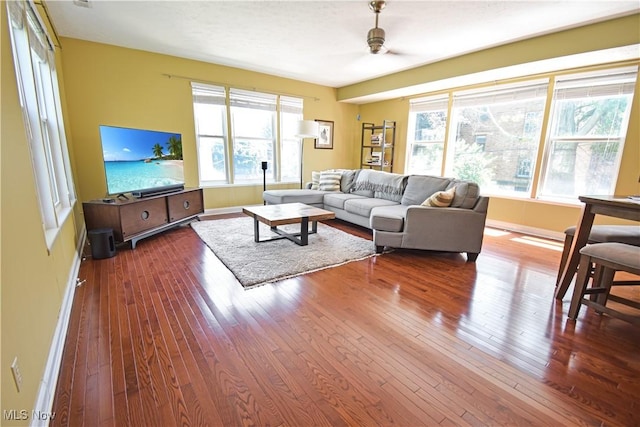 5500 Courtland Ct, Cleveland, OH 44102 - living area with hardwood / wood-style floors and a ceiling fan