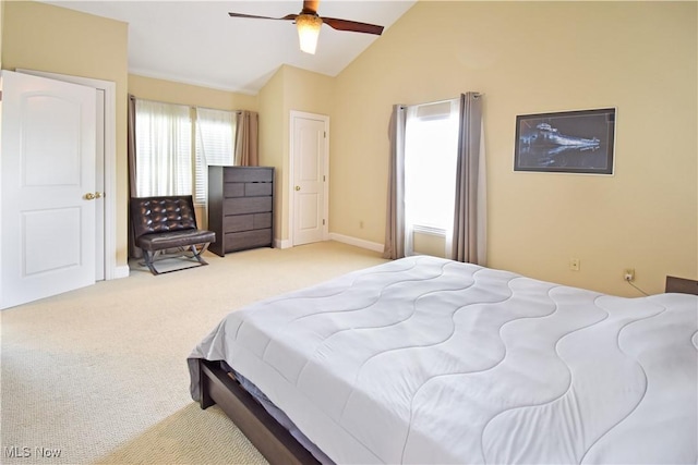 5500 Courtland Ct, Cleveland, OH 44102 - carpeted bedroom with lofted ceiling and a ceiling fan