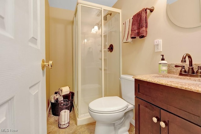 5982 Forest Ridge Dr, North Olmsted, OH 44070 - bathroom with a shower stall, vanity, and tile patterned floors