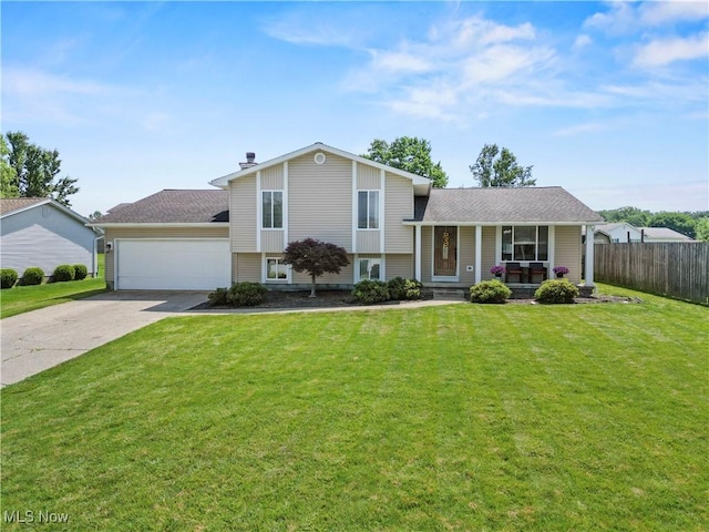 3700 Meander Reserve Cir, Canfield, OH 44406 - tri-level home featuring covered porch, a garage, and concrete driveway