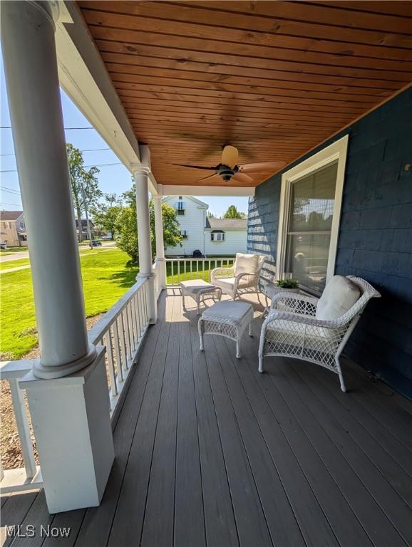136 W Church St, Newton Falls, OH 44444 - porch with a ceiling fan
