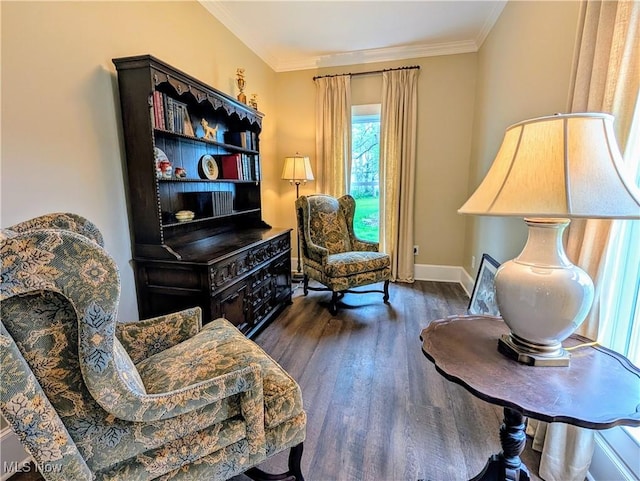 136 W Church St, Newton Falls, OH 44444 - living area with wood finished floors and ornamental molding