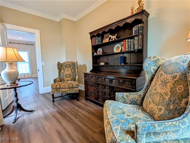 136 W Church St, Newton Falls, OH 44444 - living area featuring wood finished floors and crown molding
