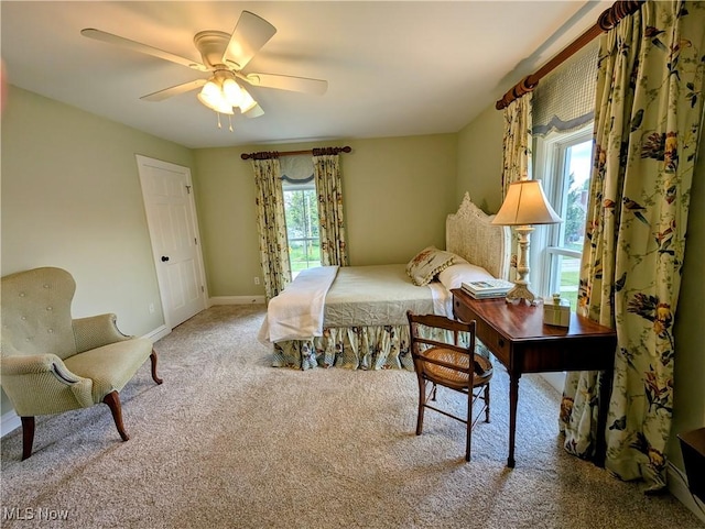136 W Church St, Newton Falls, OH 44444 - bedroom featuring carpet flooring and a ceiling fan