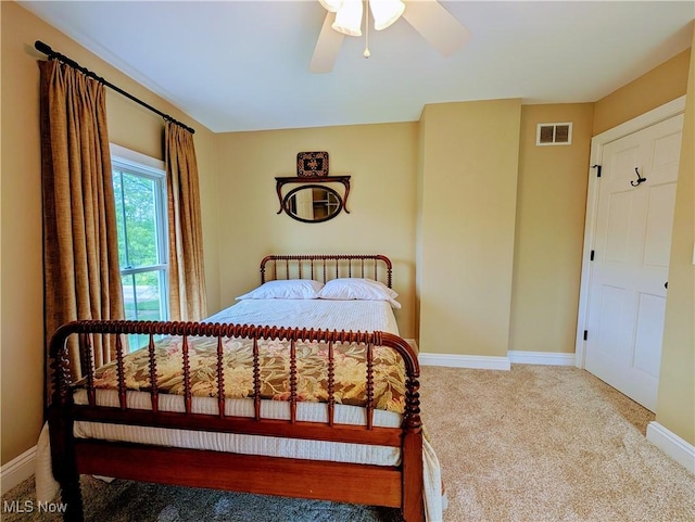136 W Church St, Newton Falls, OH 44444 - bedroom featuring carpet flooring and ceiling fan