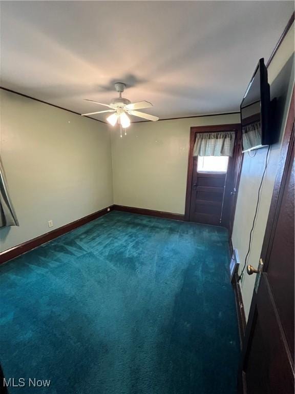 3731 Washington Park Blvd, Newburgh Heights, OH 44105 - carpeted empty room featuring a ceiling fan and baseboards