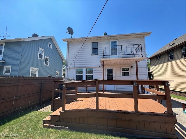 3731 Washington Park Blvd, Newburgh Heights, OH 44105 - rear view of house featuring a wooden deck and a balcony