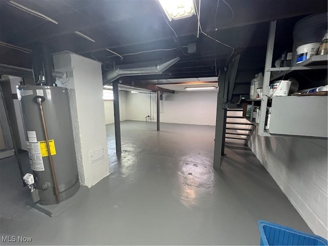 3731 Washington Park Blvd, Newburgh Heights, OH 44105 - basement with gas water heater and stairs