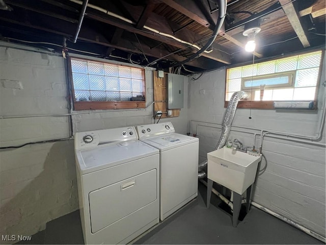 3731 Washington Park Blvd, Newburgh Heights, OH 44105 - washroom featuring washing machine and dryer and electric panel