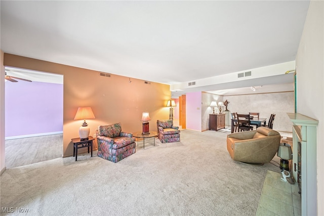 140 Fox Hollow Dr Unit 206C, Mayfield Heights, OH 44124 - carpeted living room featuring ceiling fan