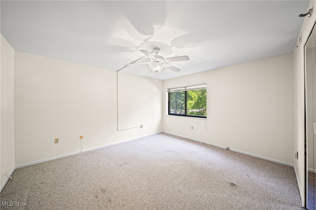 140 Fox Hollow Dr Unit 206C, Mayfield Heights, OH 44124 - carpeted spare room featuring a ceiling fan and baseboards