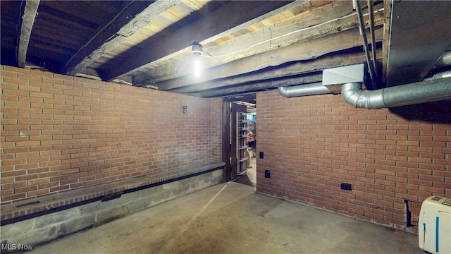 1811 Randolph Rd, Mogadore, OH 44260 - unfinished basement with brick wall