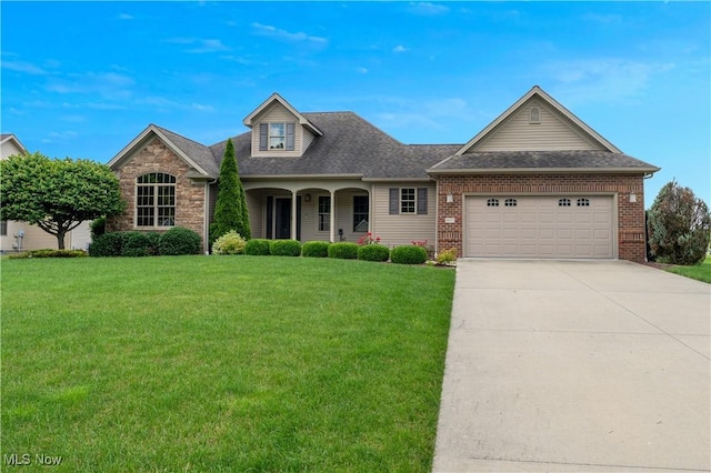 4053 Thats Life Ln, Canfield, OH 44406 - traditional-style house with a front lawn, a garage, driveway, and roof with shingles
