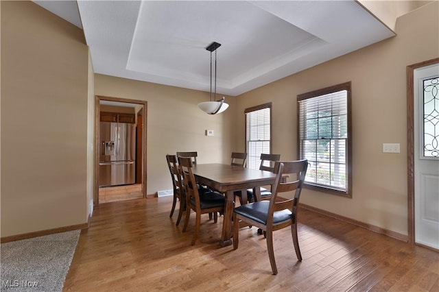 4053 Thats Life Ln, Canfield, OH 44406 - dining area with a tray ceiling and light wood finished floors