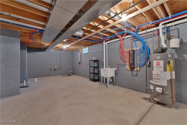 4053 Thats Life Ln, Canfield, OH 44406 - unfinished basement with water heater and concrete block wall
