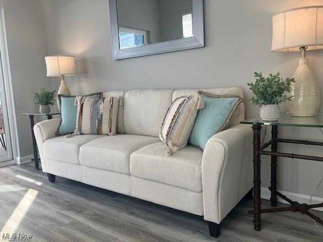 5007 Coventry Cir, Huron, OH 44839 - living room featuring wood finished floors and baseboards