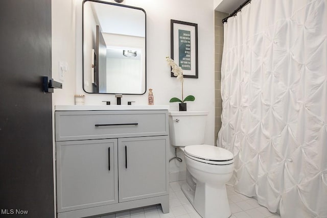 4280 Som Center Rd, Moreland Hills, OH 44022 - full bathroom with vanity, tile patterned floors, and a shower with curtain