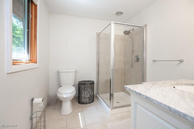 4280 Som Center Rd, Moreland Hills, OH 44022 - bathroom with a shower stall, vanity, and tile patterned floors