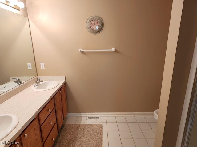 422 Dartmouth Trl, Sagamore Hills, OH 44067 - bathroom with double vanity and tile patterned floors