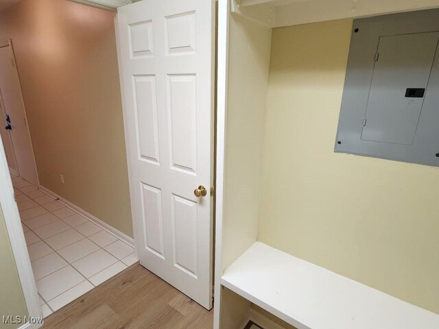 422 Dartmouth Trl, Sagamore Hills, OH 44067 - mudroom featuring electric panel and light wood-type flooring