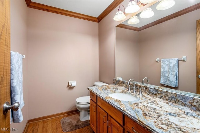 302 Brookpoint Cir, Wadsworth, OH 44281 - bathroom featuring wood finished floors, vanity, and ornamental molding