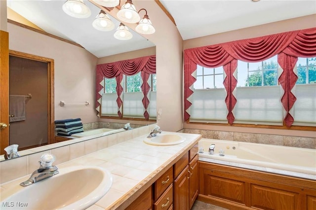 302 Brookpoint Cir, Wadsworth, OH 44281 - bathroom with plenty of natural light, a garden tub, and double vanity