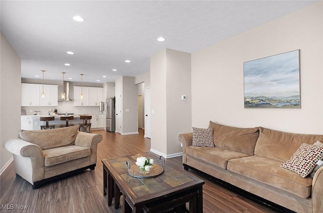 37282 Amber Way N, Ridgeville, OH 44039 - living area with dark wood-type flooring and recessed lighting