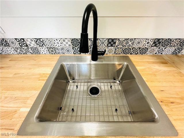 4235 Patricia Ave, Austintown, OH 44511 - kitchen view of butcher block countertops and decorative backsplash