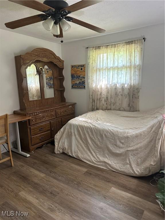 3123 S Duck Creek Rd, North Jackson, OH 44451 - bedroom featuring wood finished floors and ceiling fan