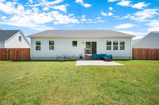 13176 Barrington Dr, Grafton, OH 44044 - rear view of property with an outdoor hangout area, a patio, and a fenced backyard