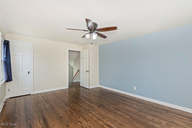 4030 Silsby Rd, University Heights, OH 44118 - unfurnished room featuring ceiling fan and dark wood-type flooring