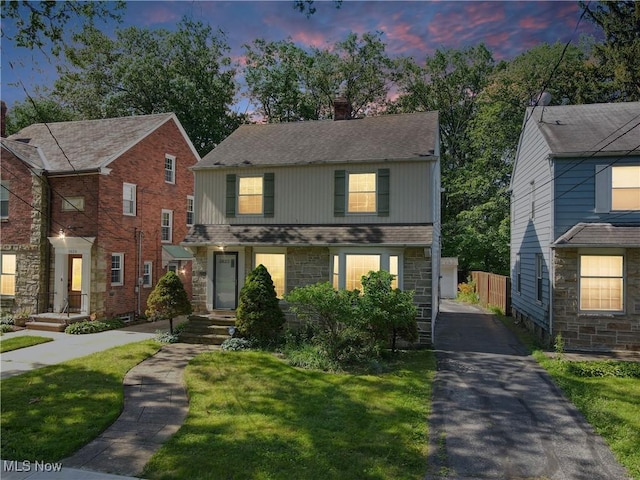 3622 Northcliffe Rd, University Heights, OH 44118 - traditional-style home featuring stone siding and a chimney